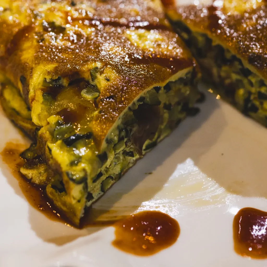 REceta de Tortilla francesa ecológica de calabacín con corazón cremoso